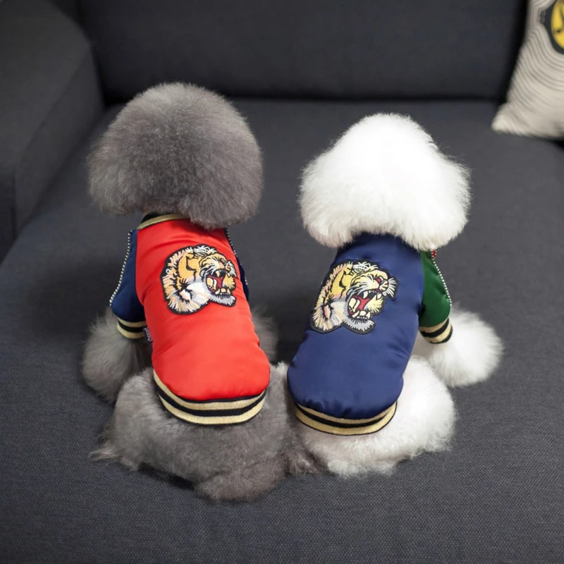 

Winter Pet Dog Clothes for Small Dogs Tiger Embroidery Puppy Coat Chihuahua Thick Warm Jacket Yorkie Outfit Dogs Pets Clothing