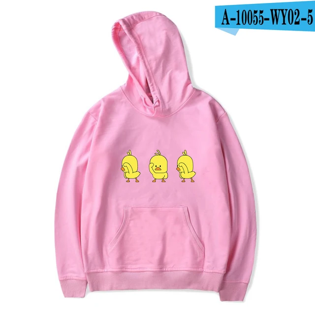 Little yellow duck hoodie casual hooded sweatshirt hood card love playful pattern hooded