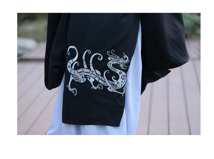 Ancient Chinese Costume Men Performance Outfit For Dynasty Men White Hanfu Costume Satin Robe Chinese Traditional Dress DN2112 -