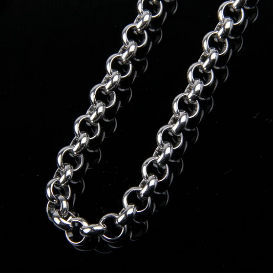 GNAYY ювелирные изделия серебро 8 мм/10 мм нержавеющая сталь большой круглый Rolo звено цепи ожерелье браслет 8 дюймов-40 дюймов выбрать серебро