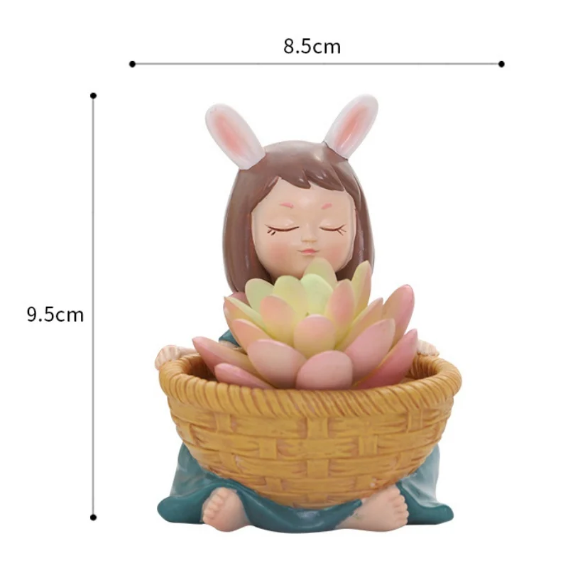 Cute Cartoon Fleshy Flower Pot Resin Micro Landscape Plant Potted Home Garden Decoration Orchid Pot Home& Garden Supplies