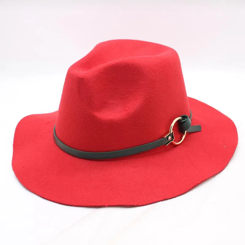 Wool Women's Men's Kentucky Derby Hats Classical Gentleman Wide Brim