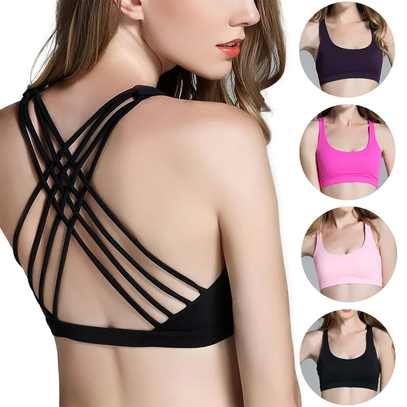 

Dropshipping Hot Sexy Yoga Bra Women Plus Size Comfortable Wireless Bra Shake proof Running Gym No Rims Seamless Sports Bras