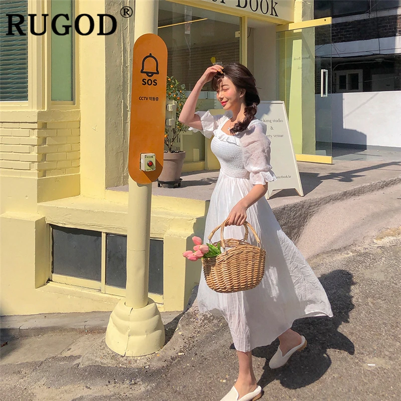 Женское длинное платье RUGOD белое|Платья| |