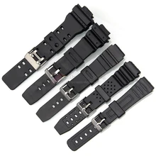 NEW Watchband Silicone Rubber Band Men Sports Diving Black Strap For CASIO Replace Electronic Wristwatch Belt Watch Accessories