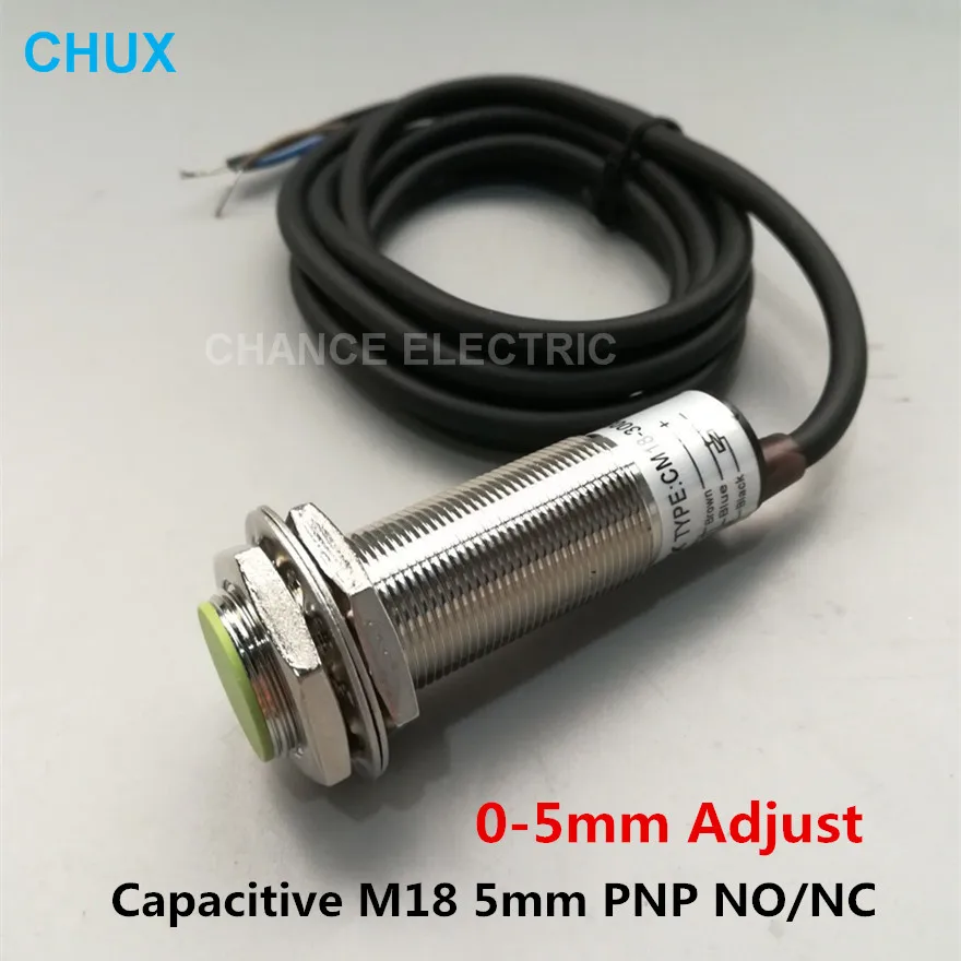 Емкостный датчик приближения PNP CM18-5-DPA/PB NO/NC M18 0-5 мм Определить расстояние |
