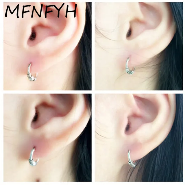 Mfnfyh Gypsy Tribal Round Circle Small Hoop Earrings Silver 925 Mfnfyh Gypsy Tribal Round Circle Small Hoop Earrings Silver 925 Handmade Indian Vintage Thai Wrap