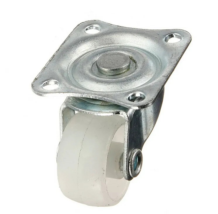 

Glyduino Universal Swivel Casters 1 inch White PP Wheels Castor Nylon Dual Roller Bearing Wheel for Platform Trolley Chair