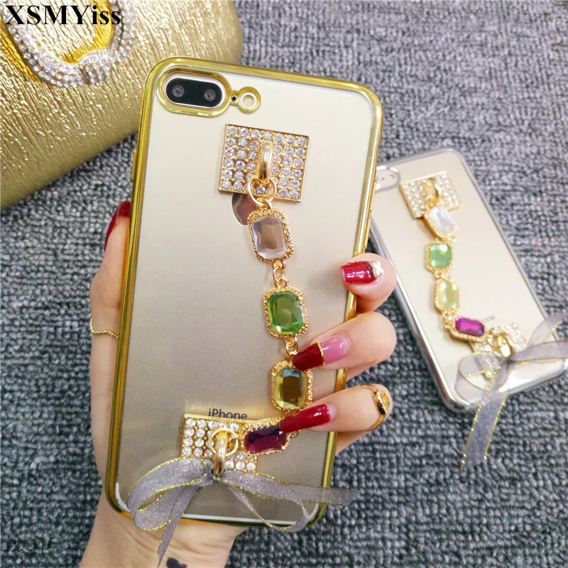 XSMYiss для iphone X XS MAX XR роскошные бриллиантовые браслеты с драгоценными камнями