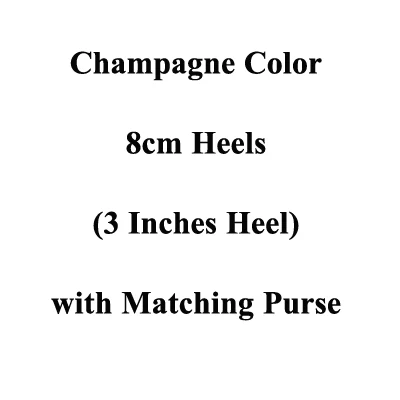 Champagne 8cm Bag Обувь для выпускного вечера с украшением в виде кристаллов и Золушки, с клатчем, цвета шампанского, со стразами, для свадебной вечеринки, на высоком каблуке, с сумочкой - Цвет: Champagne 8cm Bag