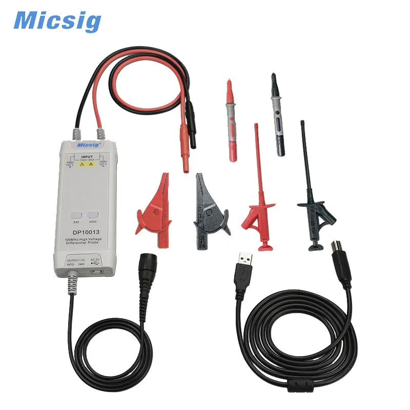 

Micsig Oscilloscope Probe Accessories Parts 1300V 100MHz High Voltage Differential Probe kit 3.5ns Rise Time