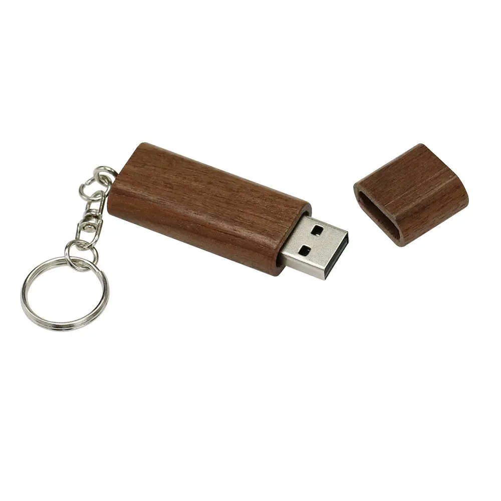Деревянный бамбуковый USB флеш-накопитель, флешка с деревянным чипом, 4 ГБ, 8 ГБ, 16 ГБ, 32 ГБ, карта памяти, u-диск с брелком, подарок - Цвет: Oval Walnut wooden