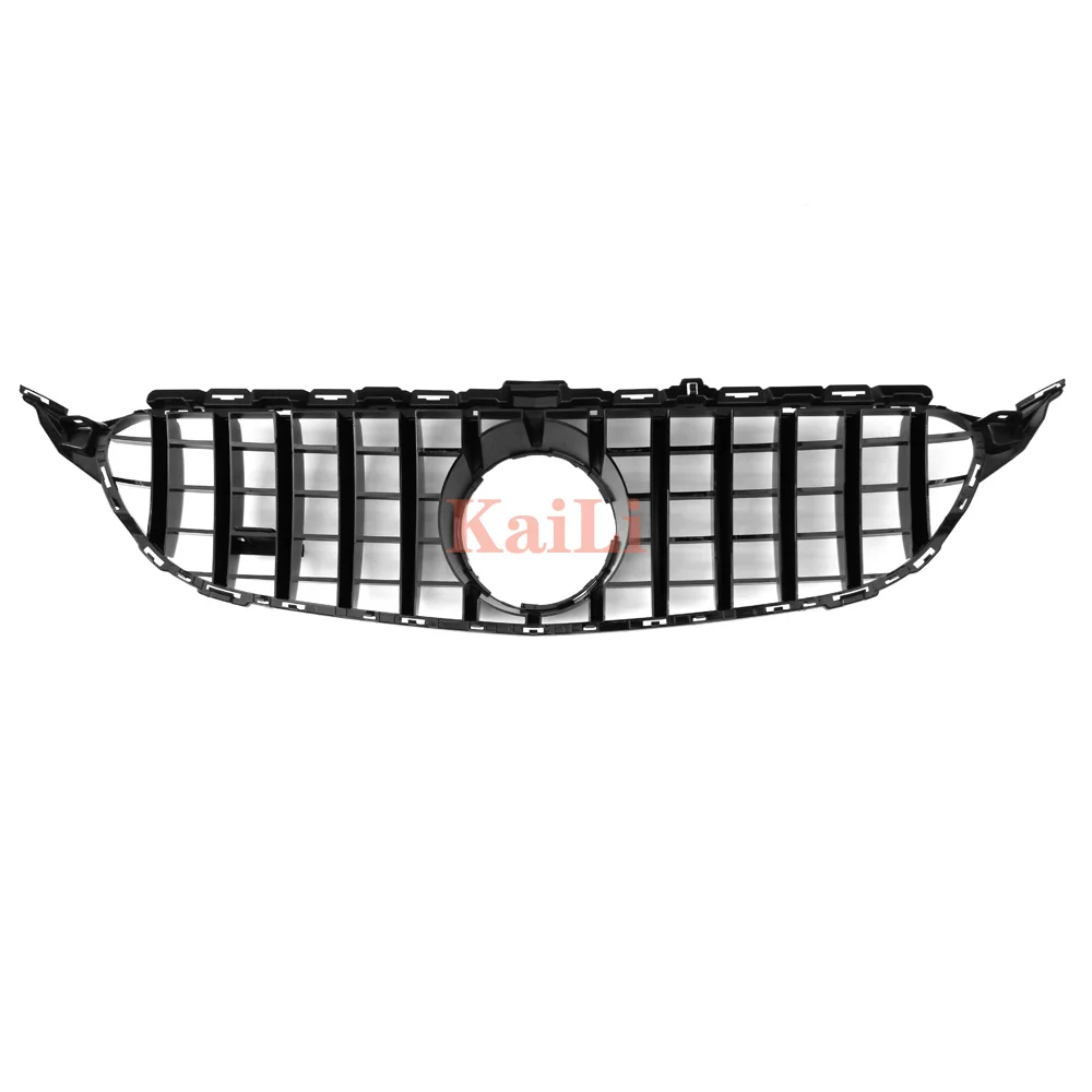 Серебряные гоночные грили Chrome GT для Mercedes Benz C Class W205 c200 c250 c300 2015 2018 решетка без