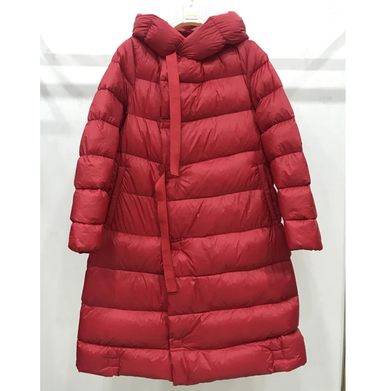 2018 Winter Jacket Women 90% White Duck Down Jacket Female Long Down Parkas Loose Down Jacket Snow Warm Hooded Women's Down Coat