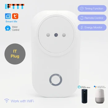 

30pcs 16A Italy Chile WIFI Smart Plug Power Monitor Smart Socket Voice Control Work with Alexa Google home DHL free shipping