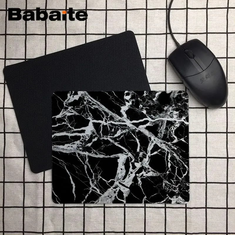 Babaite черный мрамор Забавный 180X220X2 мм 250X290X2 мм коврик для мыши Rectangel коврик для игровой мыши - Цвет: 20x25cm