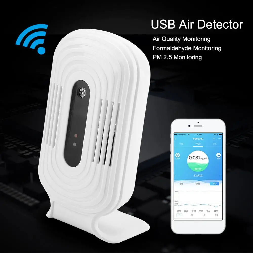 Детектор воздуха USB Wifi тестер качества Интеллектуальный монитор детектор