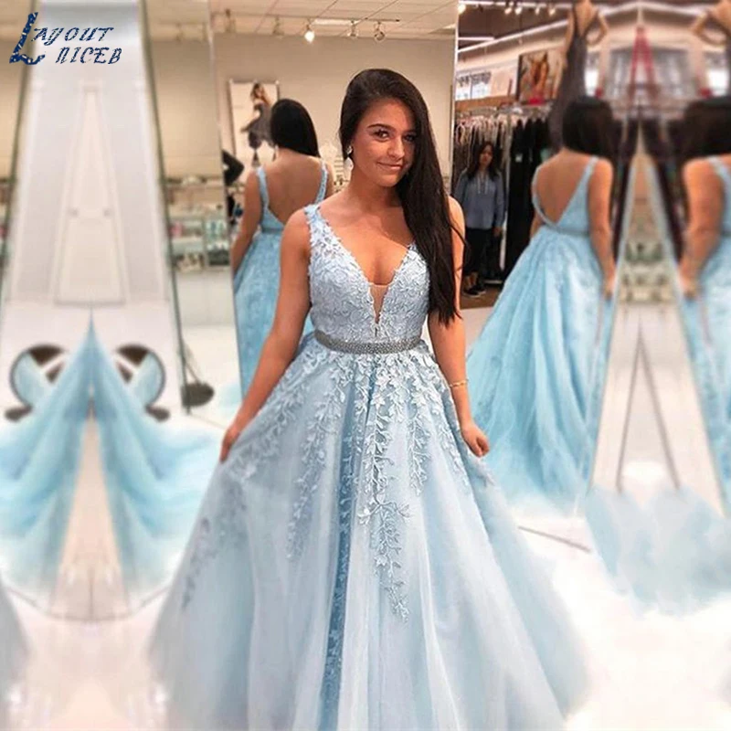 

AE1239 New Glamorous Straps Beaded Lace Appliques Tulle A-Line Evening Dresses Party Prom Dresses Formal Gown robe de soiree