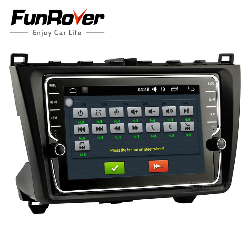 Discount Funrover IPS 8" Android 8.0 2 din car dvd gps For Mazda 6 mazda6 2008 2009 2010 2011-15 Autoradio Glonass tape recorder usb WIFI 2