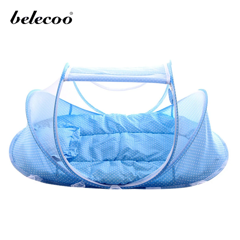 Belecoo Foldable Baby Crib for 0 3 Yearsold Baby Bed With Pillow and