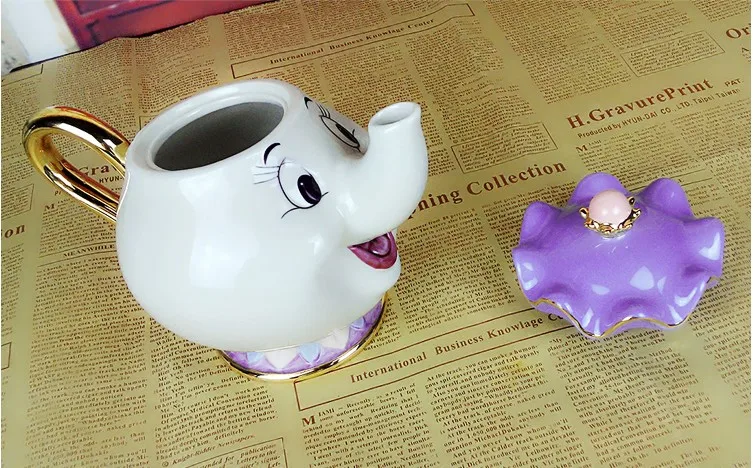 Мультфильм красота и чудовище чайник чайный набор Mrs Potts чип чашка набор Taza Bela E A Fera прекрасный подарок Творческий чай молоко посуда для напитков