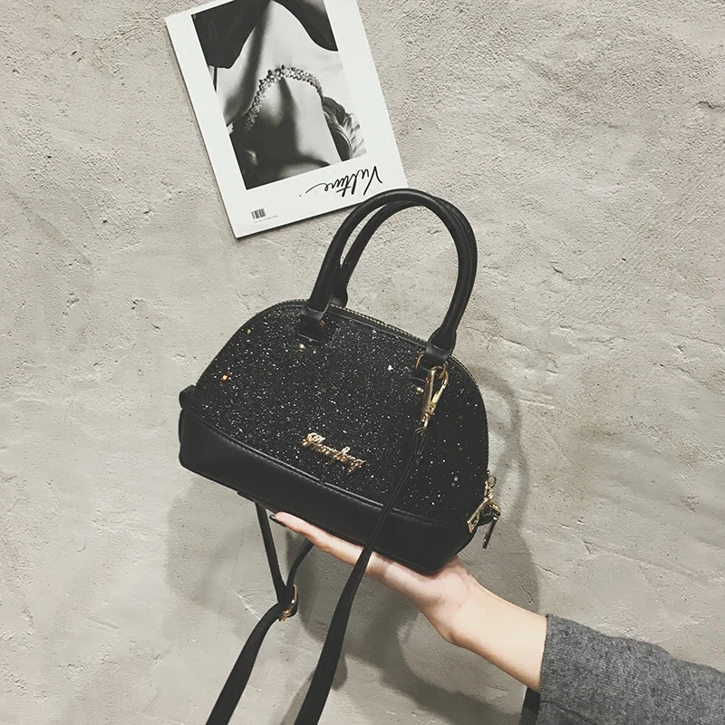 2018 новая волна корейской моды сумка диких Мини блестками оболочки мешок|Сумки с