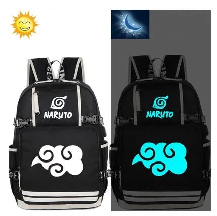 

Anime naruto backpacks for teenage unisex large capacity USB charge backpack unisex luminous Backpack