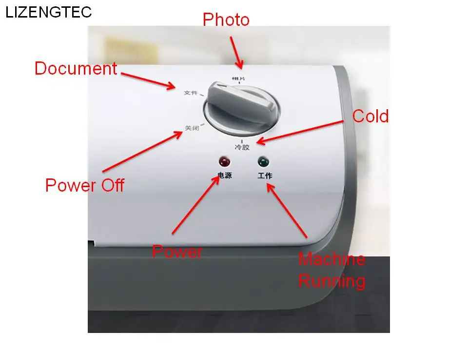 LIZENGTEC Multi-Функция профессиональные офисные горячей и холодной рулонный ламинатор для A4 Бумага документ фото