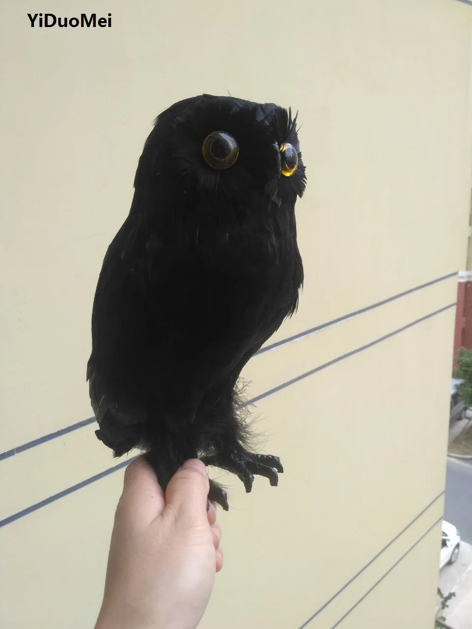 

large 28x17cm artificial black owl bird model handicraft prop,garden decoration gift p2314