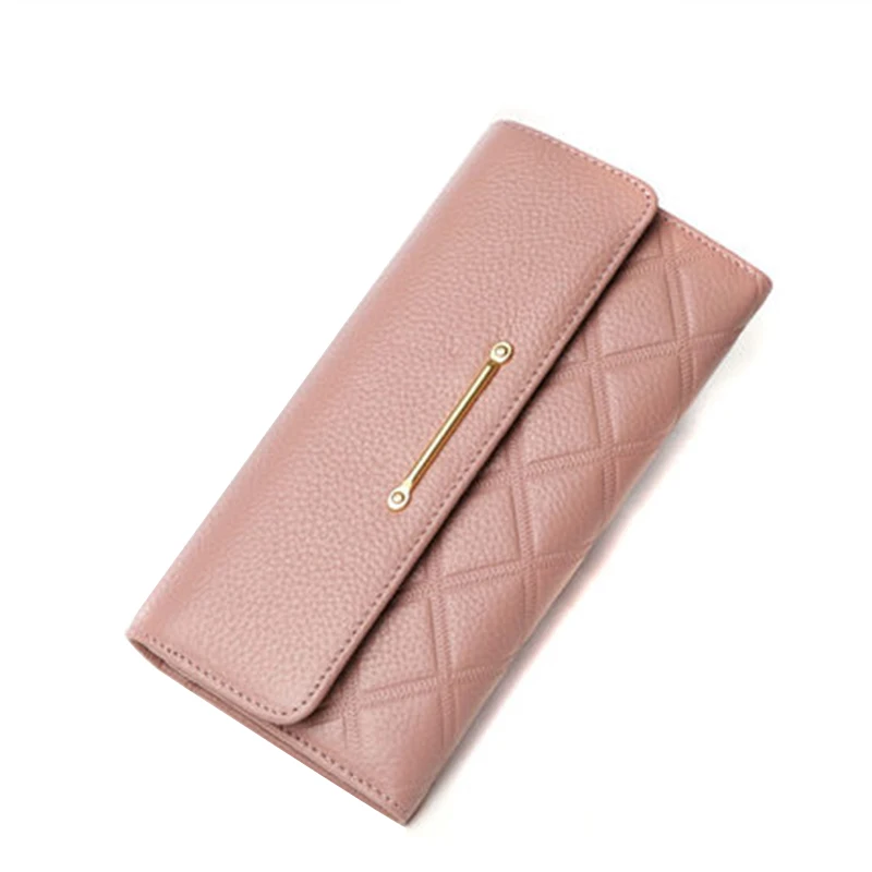 Женский кожаный кошелек длинный однотонный с принтом для вечеринок 2019|wallet clutch|hasp
