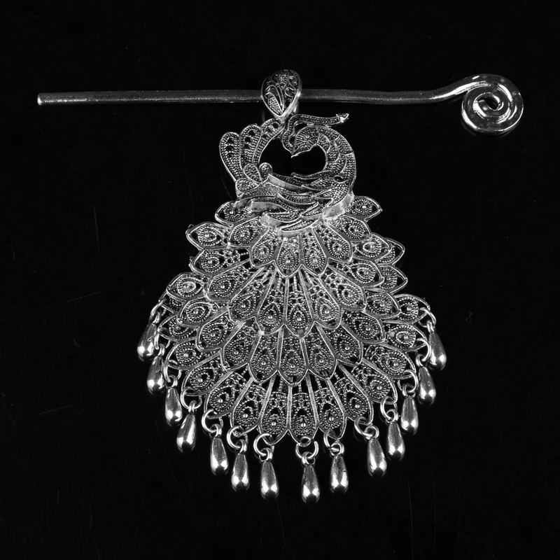 

2019 New Vintage Hair Accessories Barrettes Gift For Women Girl Ancient Peacock Hairpins Alloy Metal Retro Hair Clips Hearwear