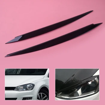

DWCX 2PCS Headlights Eyebrow Eyelids ABS Chrome Head Light Brow Cover Lamp Eyelid Trim Sticker Fit for VW Golf MK7 GTI 2013-2018