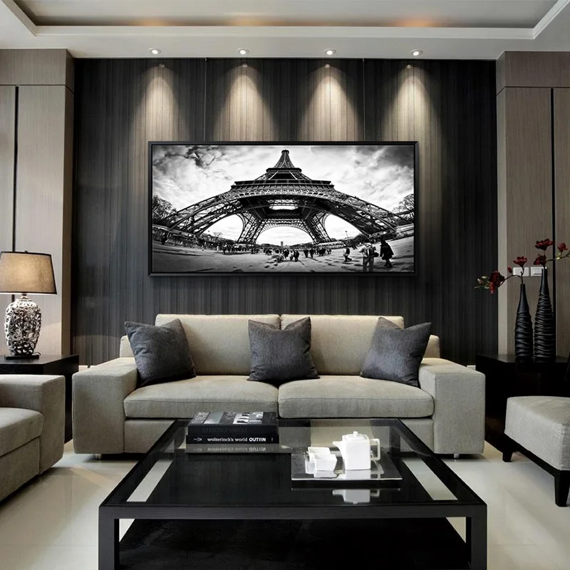  Large Size New Angle Paris Tower Poster Print Modern Famous France Landscape Canvas Painting Wall art Pictures for Living Room (3)
