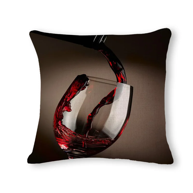 

Creative red wine design ushion(No Filler) Polyester Family affection Sofa Car Seat family Home Decorative Throw Pillow