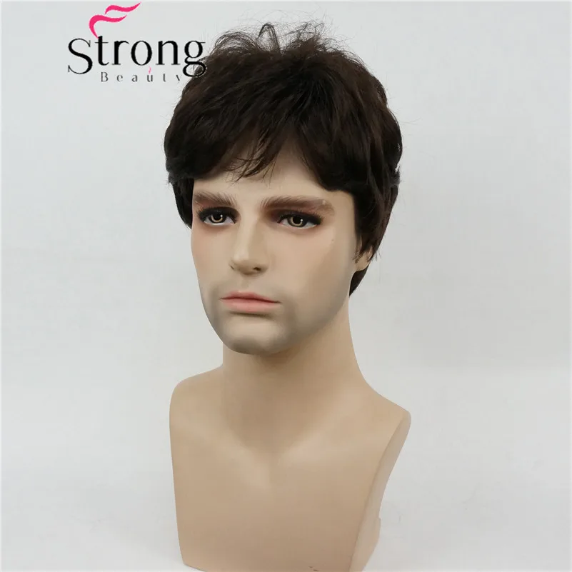 StrongBeauty короткий серебристо-серый парик мужские короткие синтетические волосы парики выбор цвета