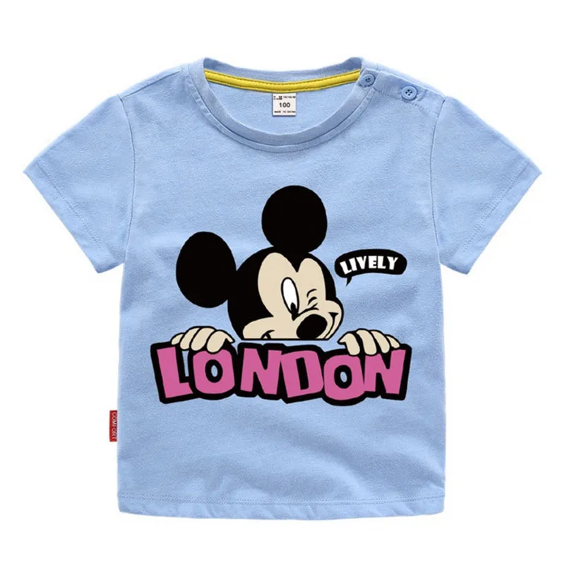 Moggi Cat Camiseta Mickey Print Girls T shirt Cartoon Funny Casual Kids Clothes Summer 12 color 1-8Y Baby 100% Cotton T-shirt (13)