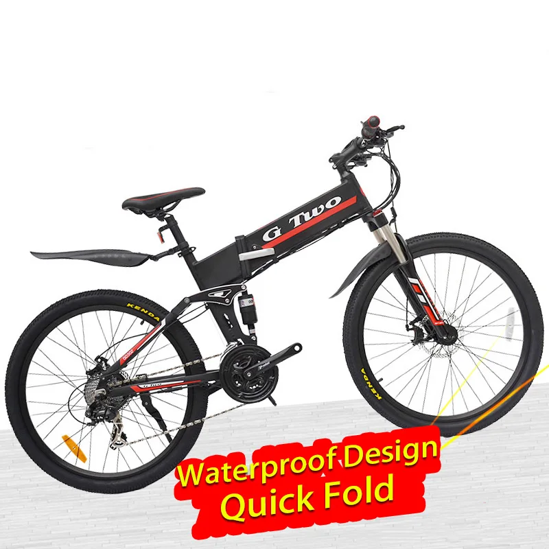 Flash Deal 26inch Foldable Electric Bicycle Mountain Bike,36V/48V,7.8Ah/8.7Ah Lithuim Battery,250W/350W,21/27Speeds,Aluminum Frame 0