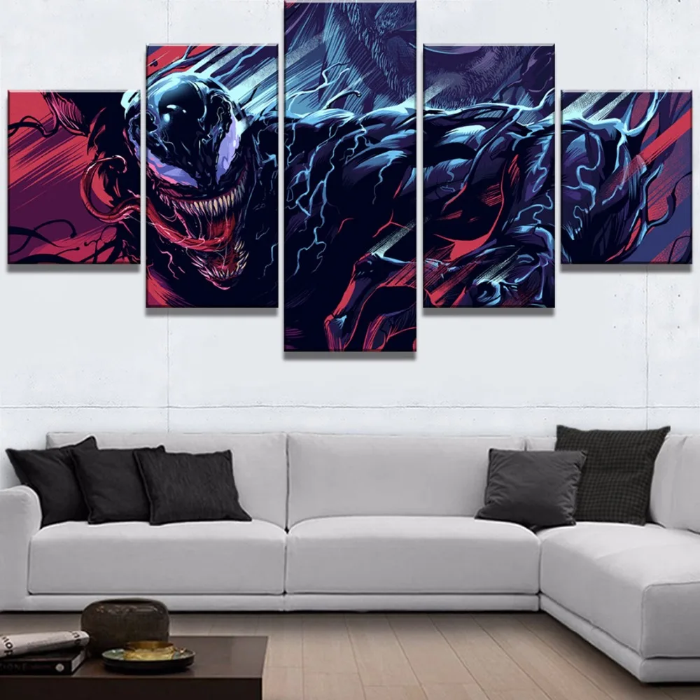 

HD Print Venom Marvel Comics 5 Piece Painting Wall Art Canvas Wall Art Canvas For Room Home Decor Picture Modern Decorative