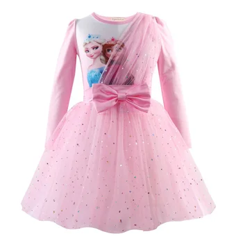 

Girls Princess Dress Lace Snow Queen Elsa Anna Dresses For Girls Birthday Gift Costume Christmas Present Dress Children Clothing