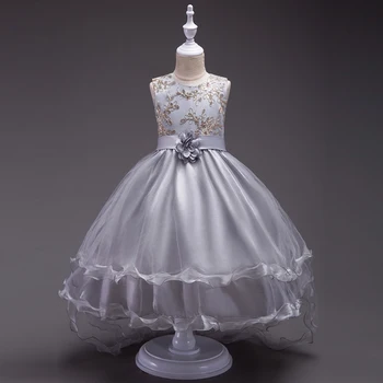 

High Quality Girls Sleeveless Princess Children flower girl dress For Wedding 3-13Years Girls Trailing Party Prom Dresses