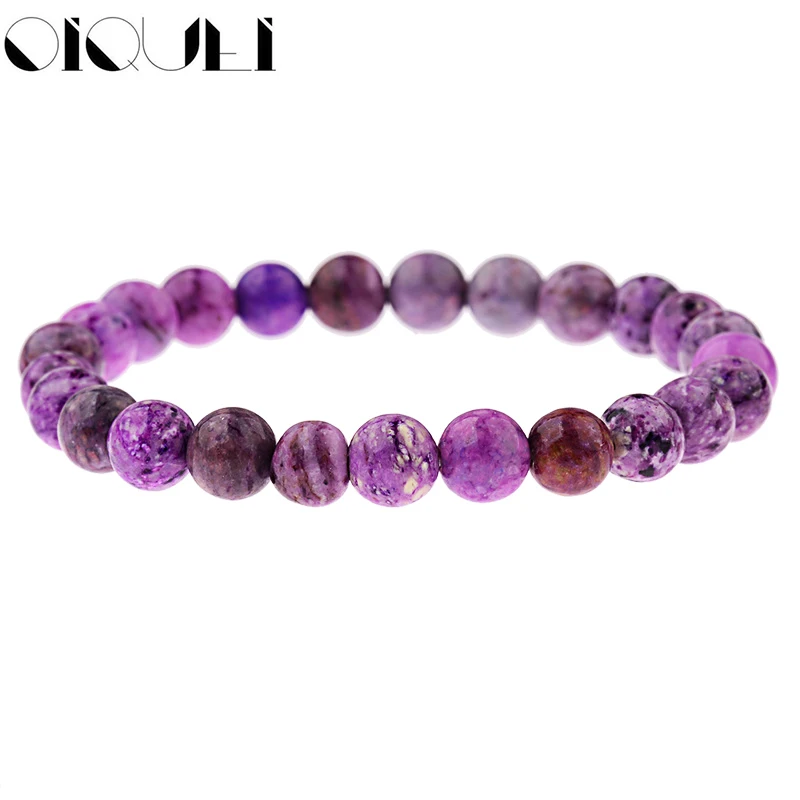 

OIQUEI Natural Purple Stone Beaded Bracelet For Women Newest Fashion Colorful Onyx Men's Chain Bracelets Jewelry Gifts