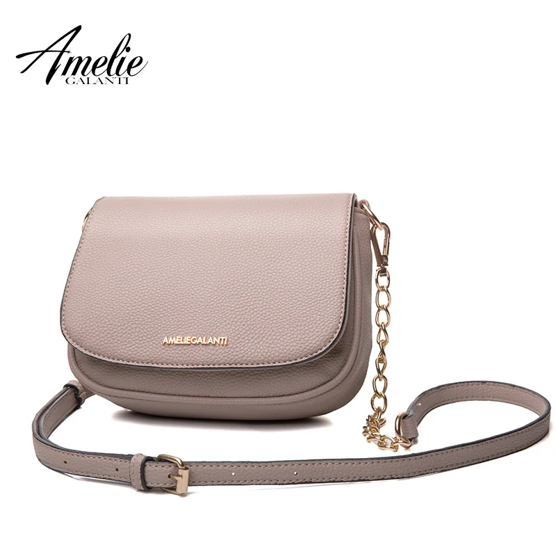 

AMELIE GALANTI Casual Messenger Bags for Women Leather Fashion Lady Crossbody Bag Solid Soft PU Circular Cover Women Handbags