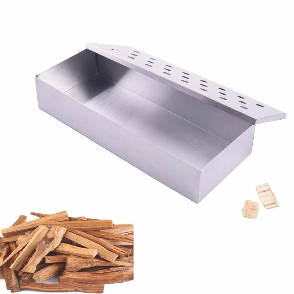 

BBQ Tools Wood Chips Smoker Box For Indoor Outdoor Charcoal & Gas Barbecue Grill Meat Infused Smoke Flavor Accessories Smokerbox