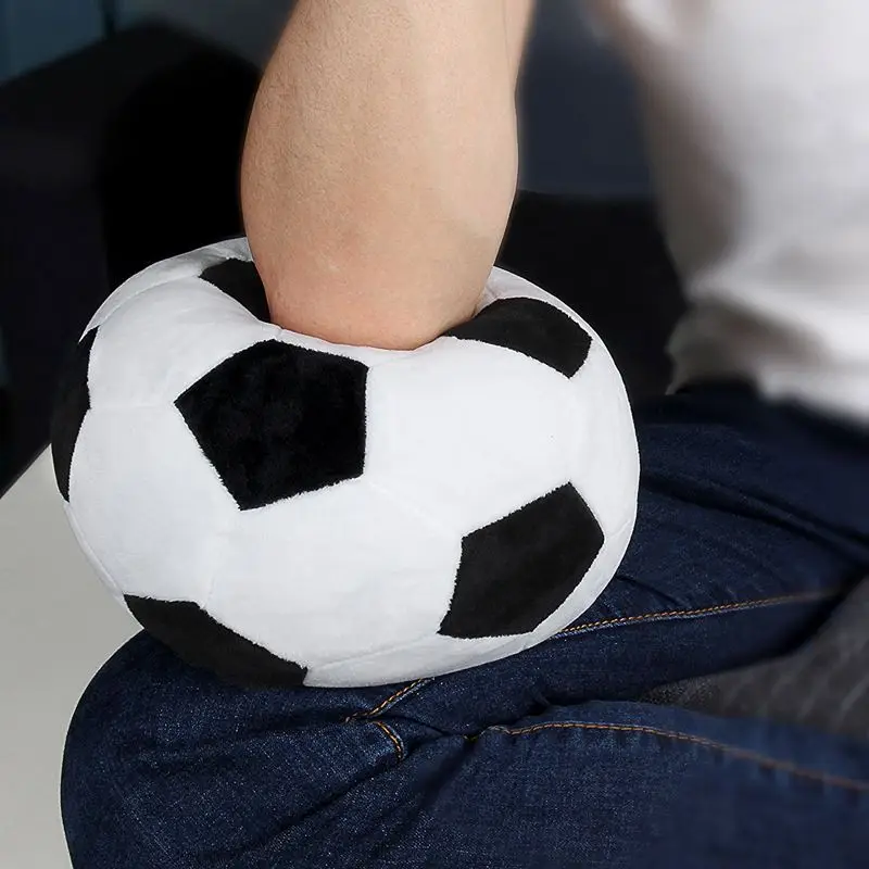 Футбольный спортивный мяч, подушка, мягкая плюшевая игрушка для маленьких мальчиков, подарок для детей, 8 дюймов L X 8 дюймов W X 8 дюймов H, черный