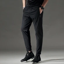 Уличные мужские тренировочные брюки ледяной шелк Беговые Спортивные мужские повседневные штаны Высокие эластичные быстросохнущие фитнес Йога тренировочные футбольные штаны