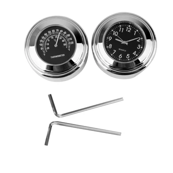 

7/8'-1' Handlebar Clock Temp Thermometer For for Honda for Yamaha for Crusier