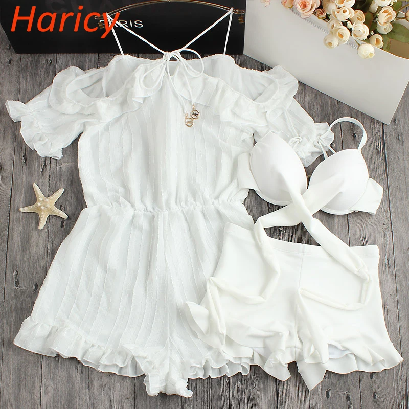 

2018 New Plus Size White Bikinis Women Dress Swimsuit Summer Beach Wear Bikini Set Push Up Swimwear Bandage Bathing Suit
