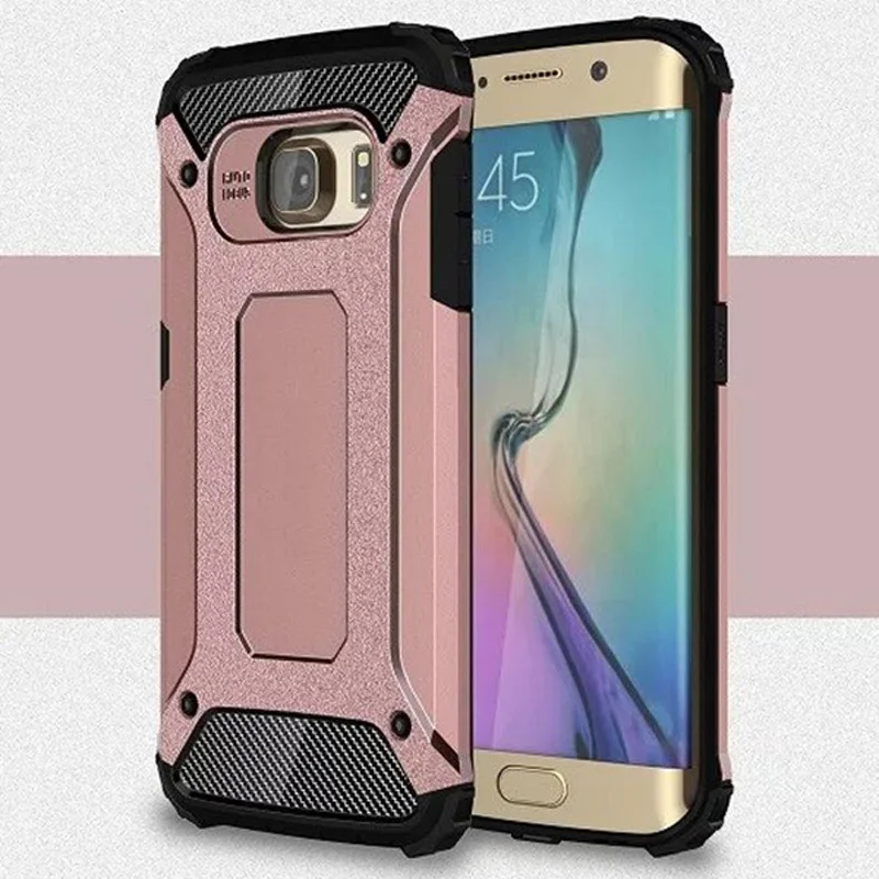 

Case For For Samsung Galaxy S6 Edge Plus ! Soft Silicon +PC Hard Armor Anti-knock Back Cover Case For Samsung Galaxy S 6 S6 Edge