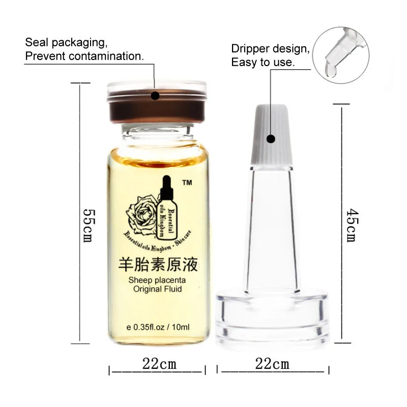 10 мл* 2 шт. экстракт плаценты овцы оригинальные жидкости отбеливающий крем Уход за кожей лица Натуральный плаценты крем Anti-Aging морщины