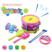 5 шт./компл. детский барабан музыкальная игрушка музыкальный мини-инструмент игрушка Детский обучающий и тренировочный тип с колокольчиком обучающая игрушка